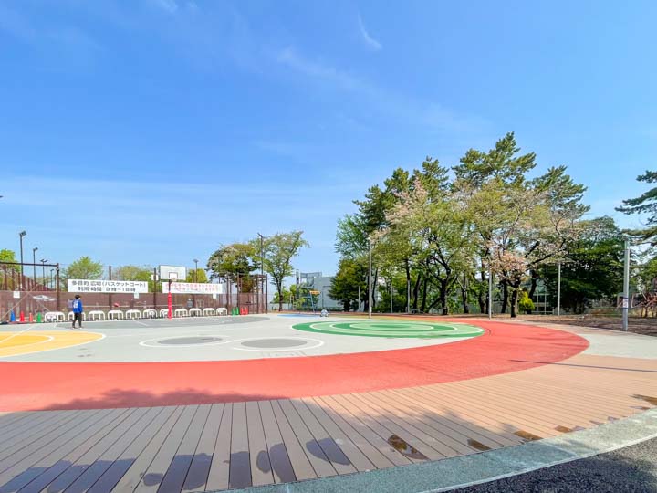 遊び場の他に温水プールや体育館がある「板橋区立小豆沢公園」